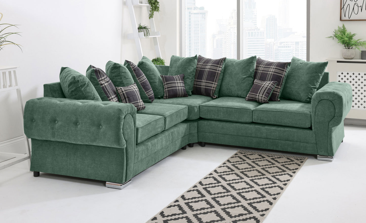 Verona Chenile Corner Scatterback Teal