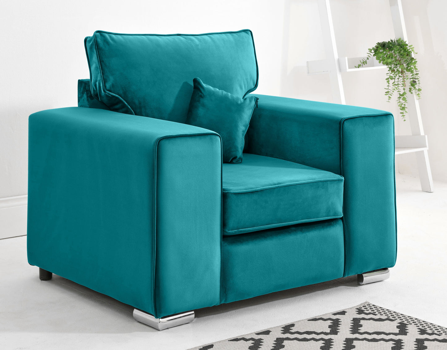 Madrid 3+2 Fullback Arm Chair Turquoise