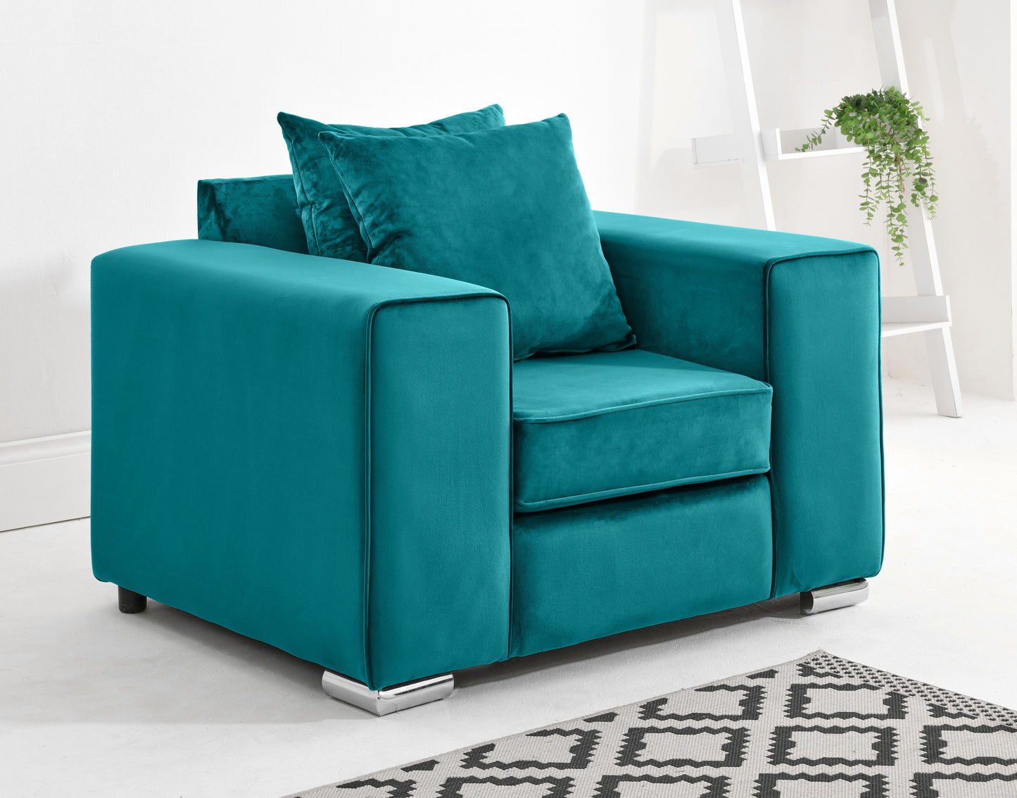 Madrid Corner Scatterback Arm Chair Turquoise