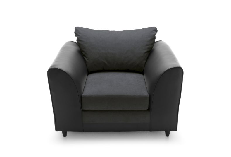 Dylan Chenille Collection: Corner Sofas, Armchairs, Footstools - Ultimate Comfort Armchair Light Grey