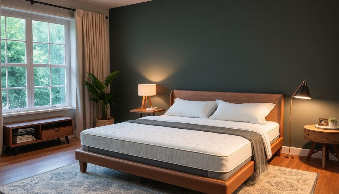 A cozy bedroom with a premium memory foam mattress A.R 