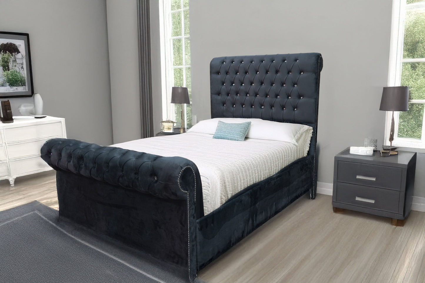 Chesterfield sleigh Bed UK