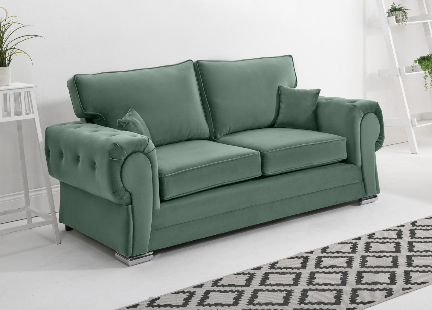 Verona Plush 3+2 Fullback 3 Seater Green