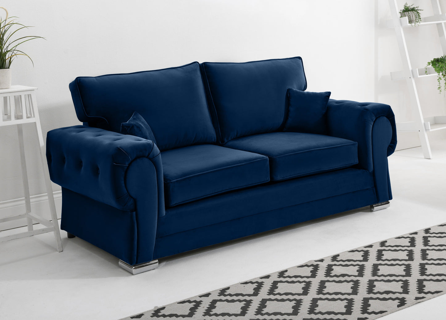 Verona Plush 3+2 Fullback 3 Seater Blue