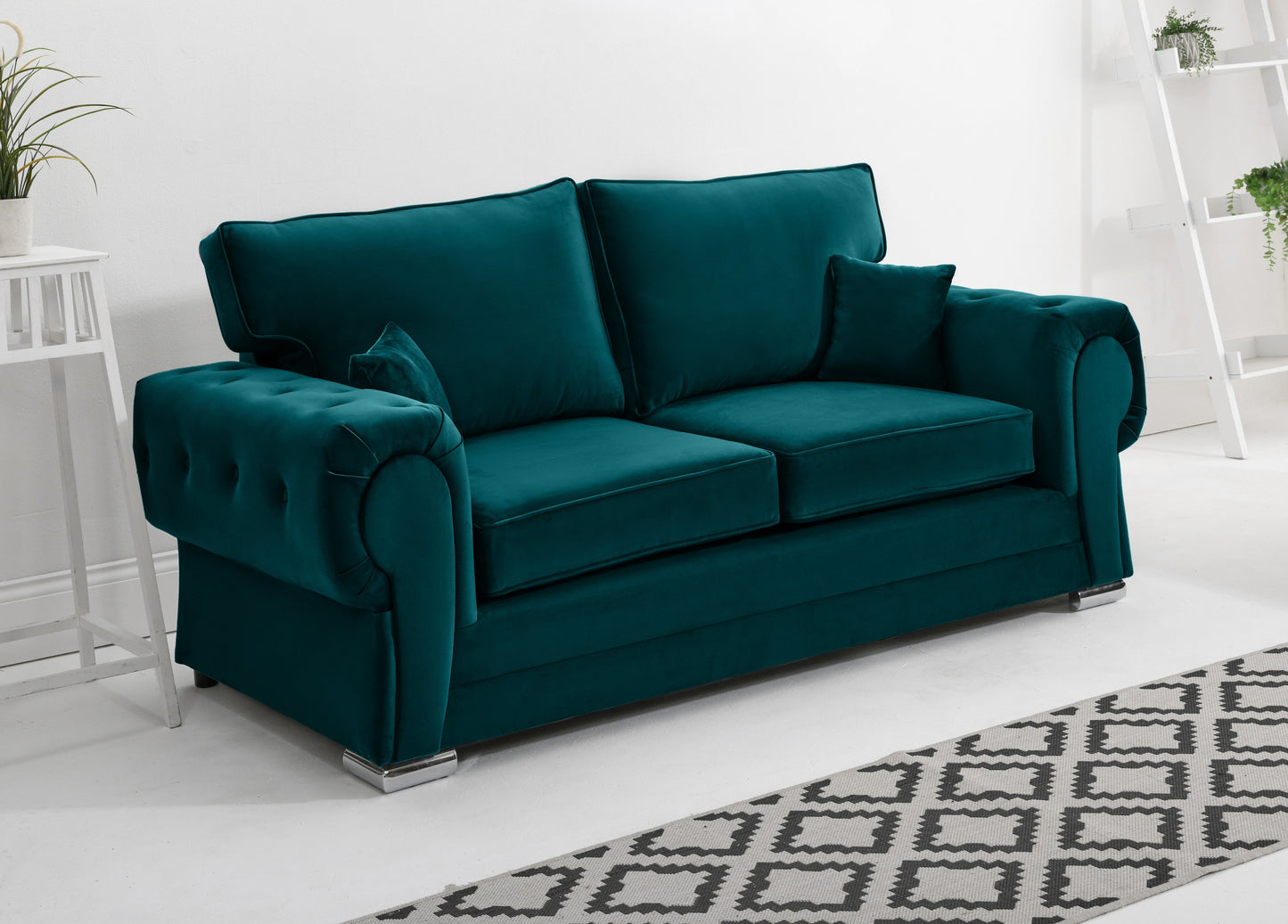 Verona Plush 3+2 Fullback 3 Seater New Teal
