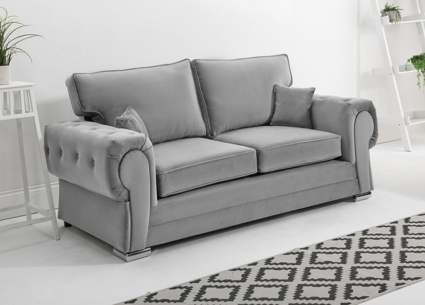 Verona Plush 3+2 Fullback 3 Seater Pebble