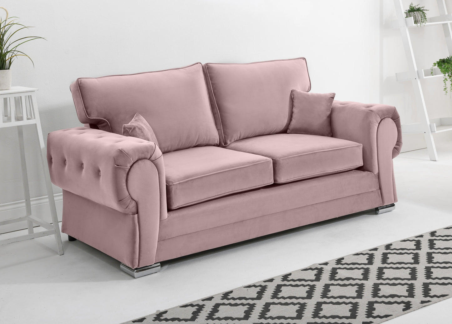 Verona Plush 3+2 Fullback 3 Seater Pink