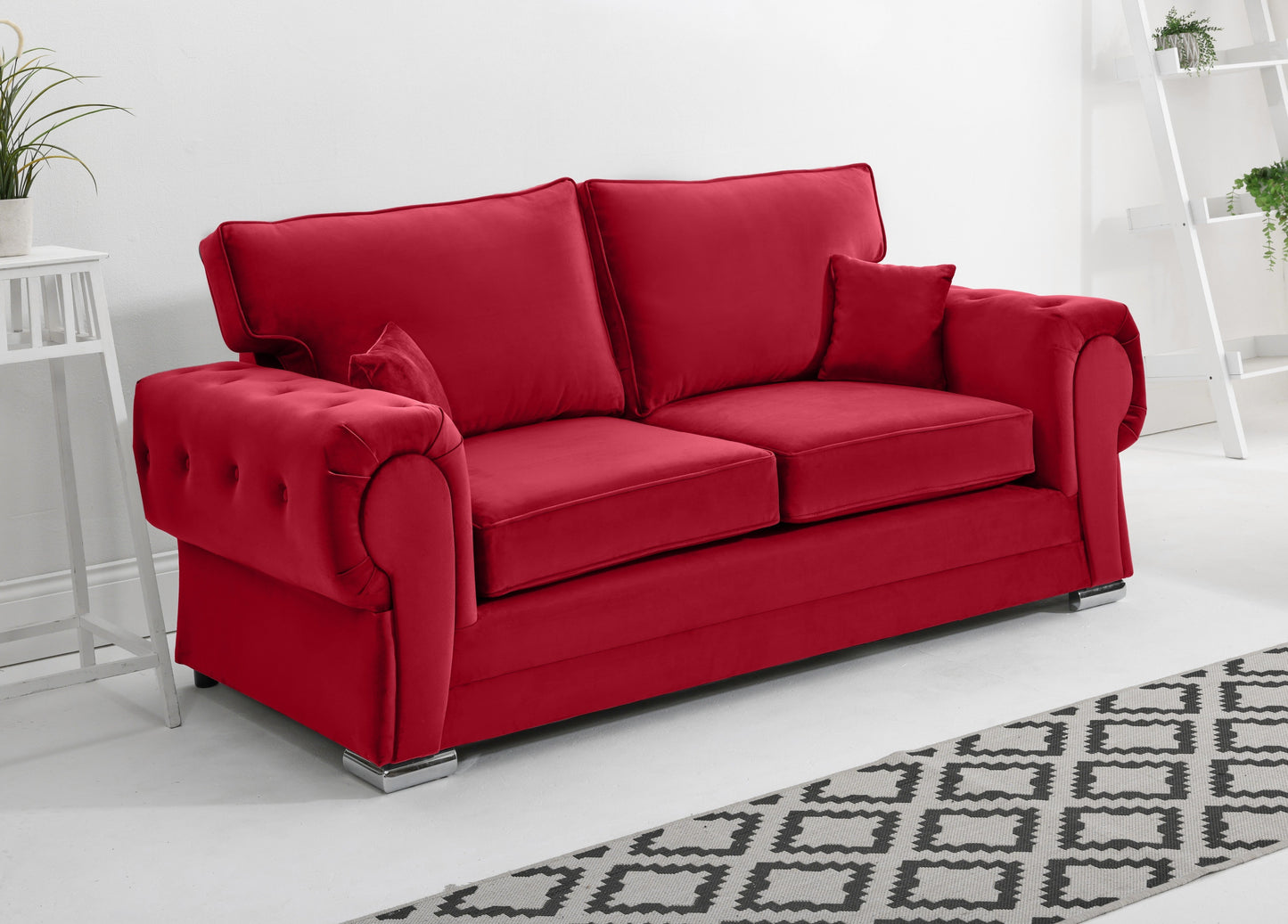 Verona Plush 3+2 Fullback 3 Seater Red