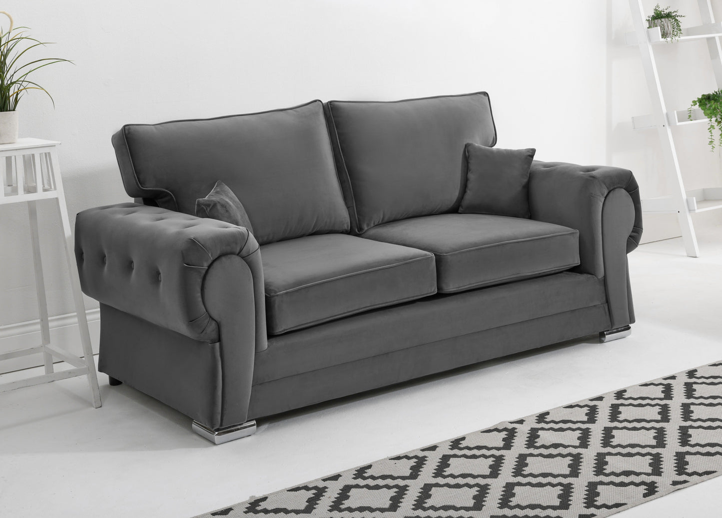 Verona Plush 3+2 Fullback 3 Seater Grey