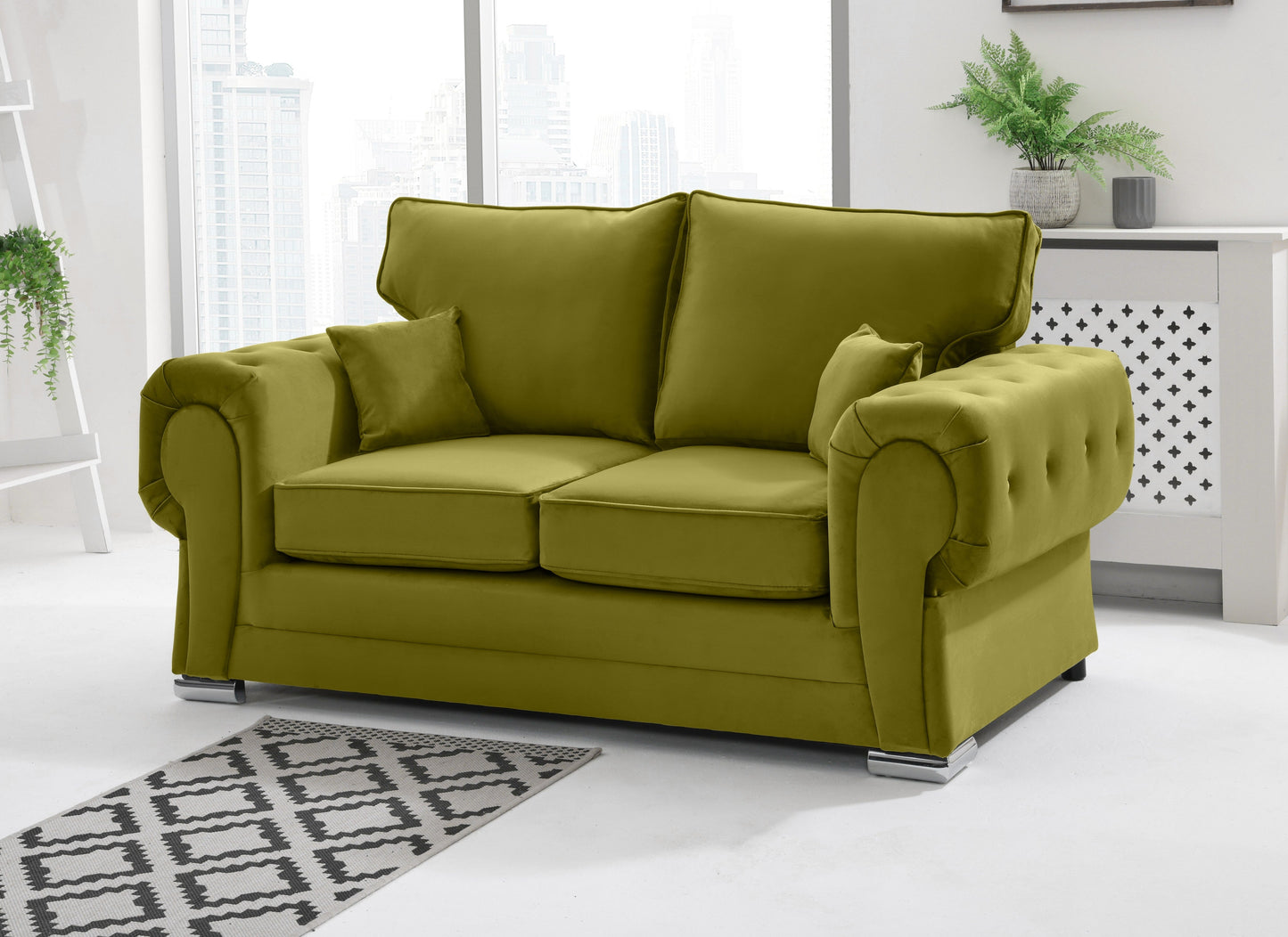 Verona Plush 3+2 Fullback 2 Seater Lime