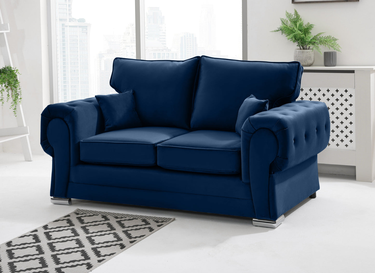 Verona Plush 3+2 Fullback 2 Seater Blue