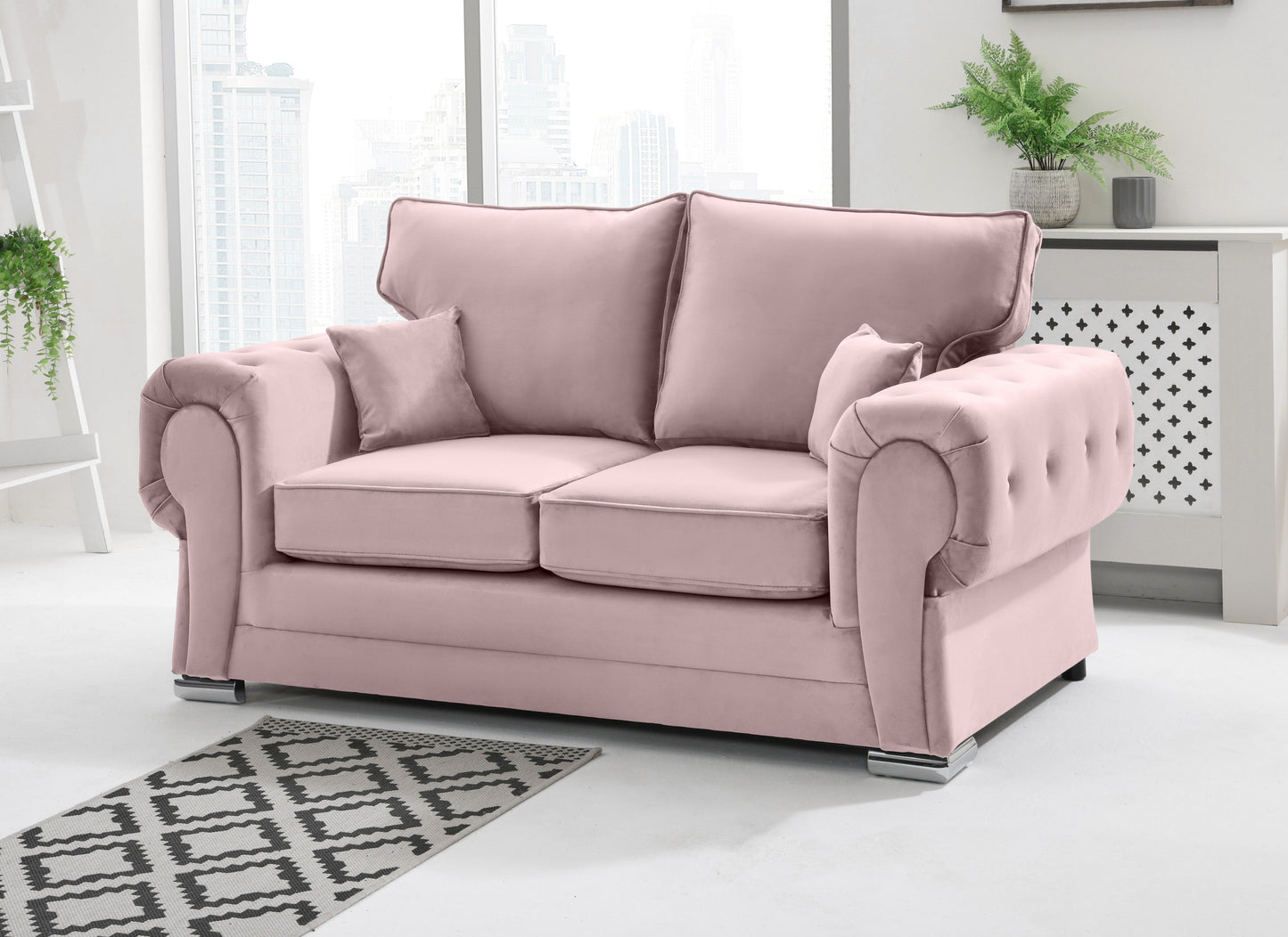 Verona Plush 3+2 Fullback 2 Seater Pink
