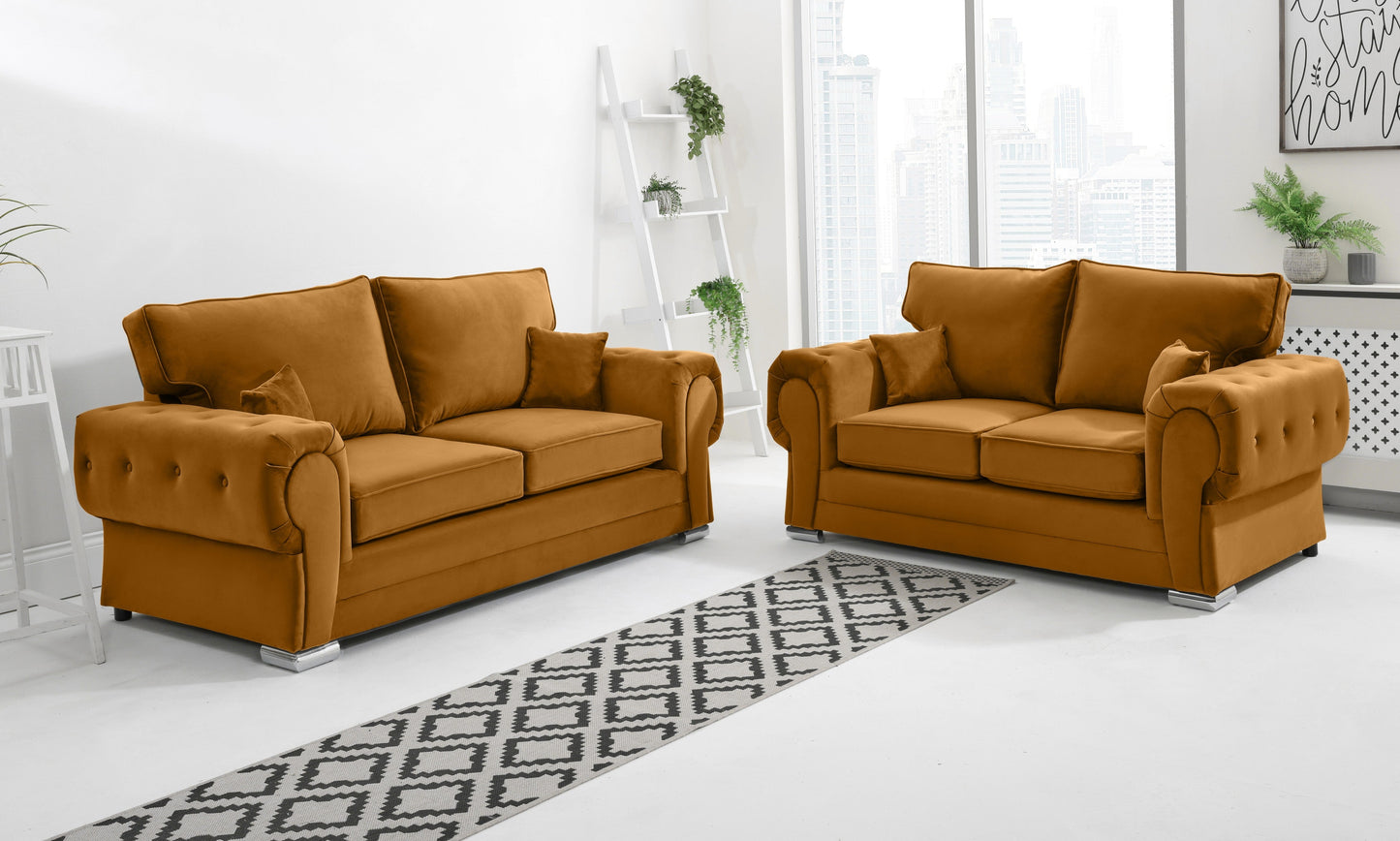 Verona Plush 3+2 Fullback Burnt Orange