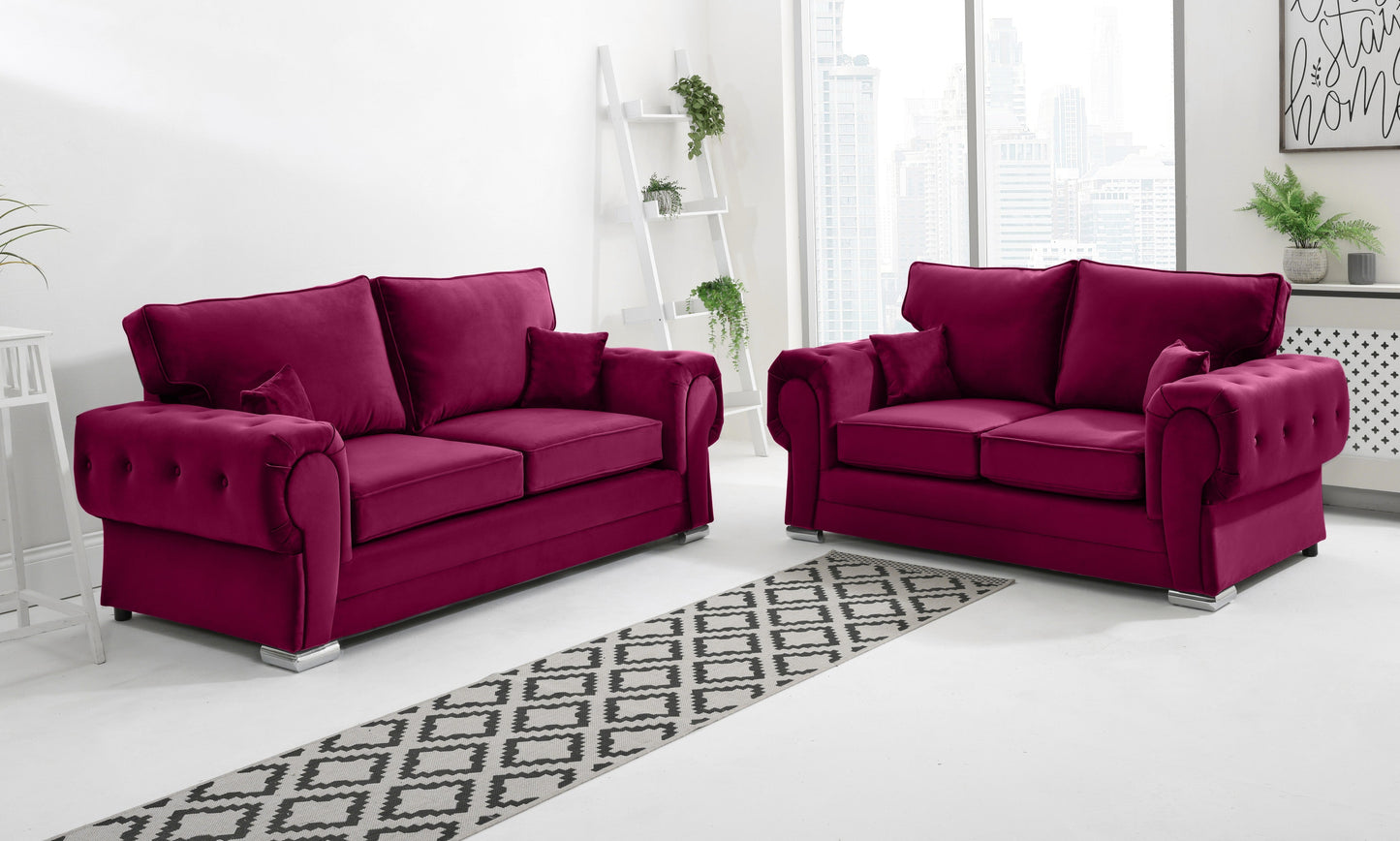 Verona Plush 3+2 Fullback Claret