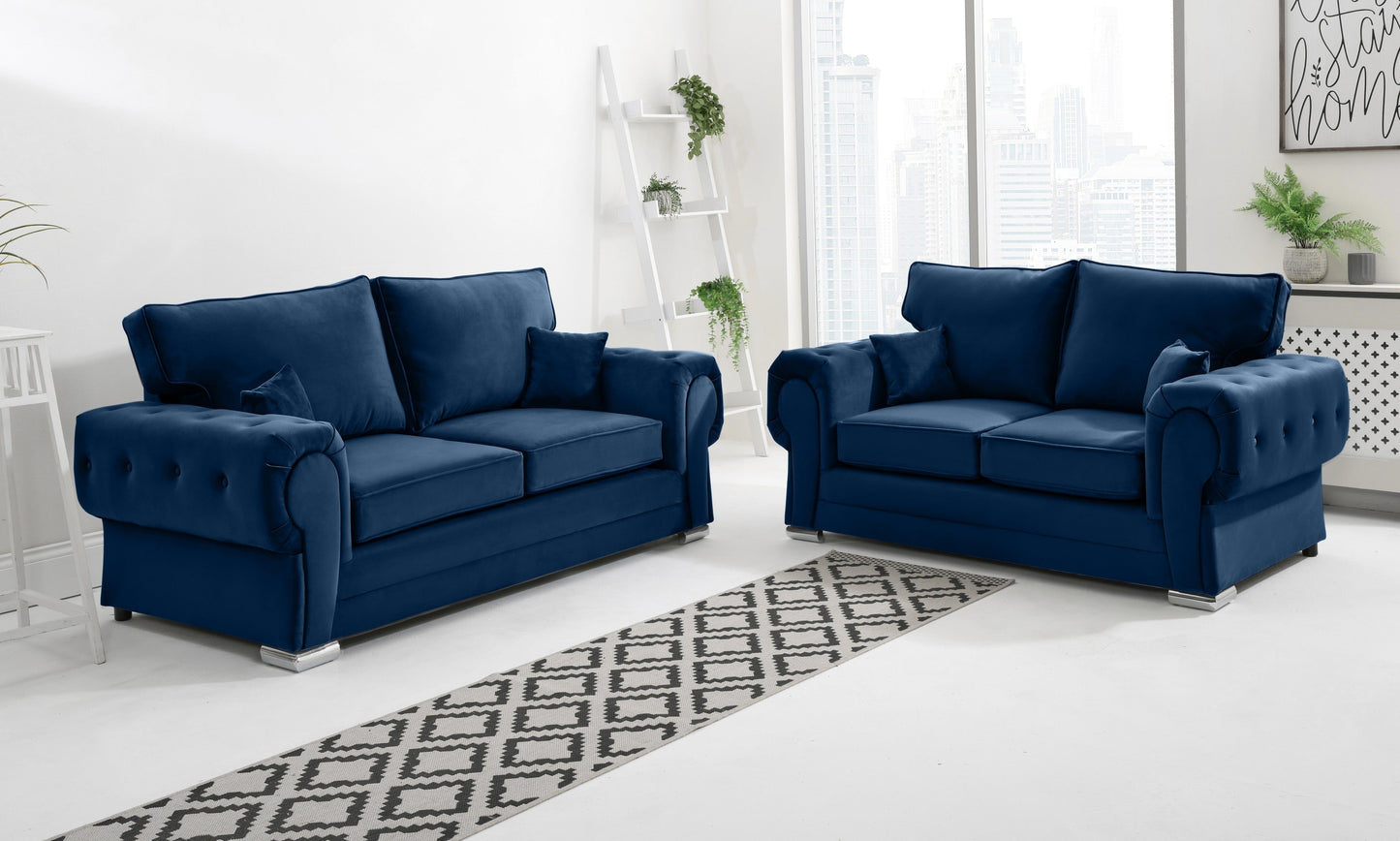 Verona Plush 3+2 Fullback Blue