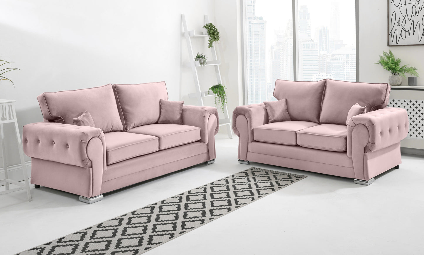 Verona Plush 3+2 Fullback Pink
