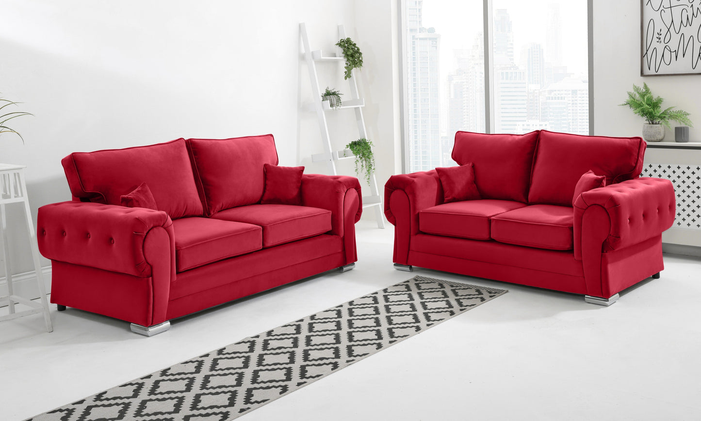 Verona Plush 3+2 Fullback Red