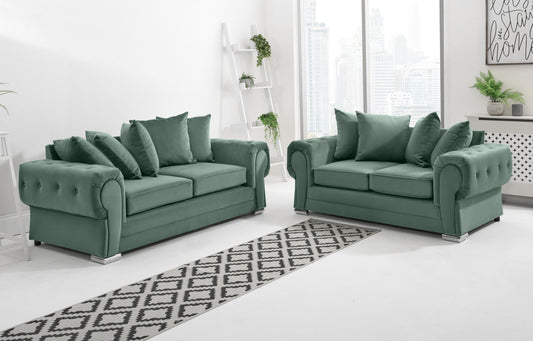 Verona Plush 3+2 Scatterback Green