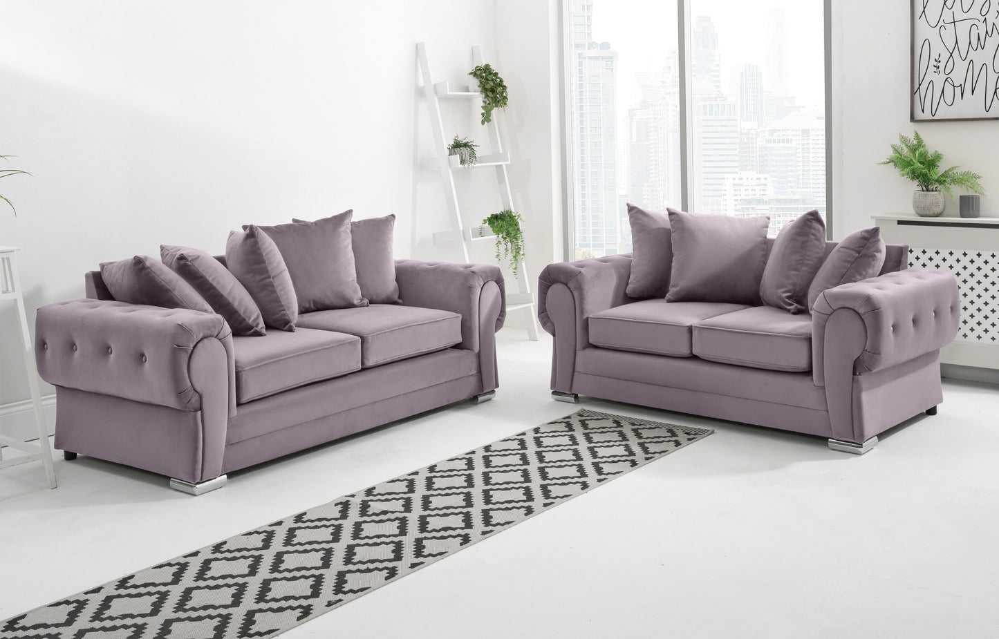 Verona Plush 3+2 Scatterback Lilac