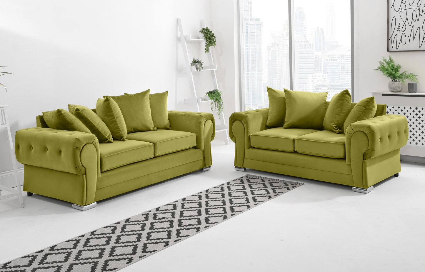 Verona Plush 3+2 Scatterback Lime