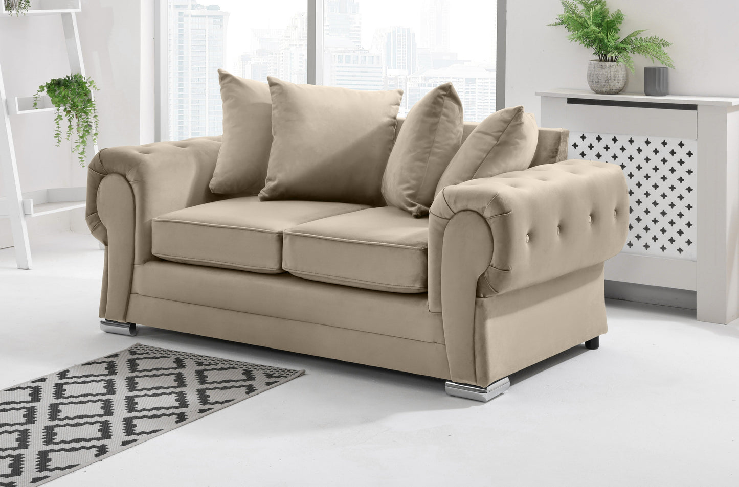 Verona Plush 3+2 Scatterback 2 Seater Cream