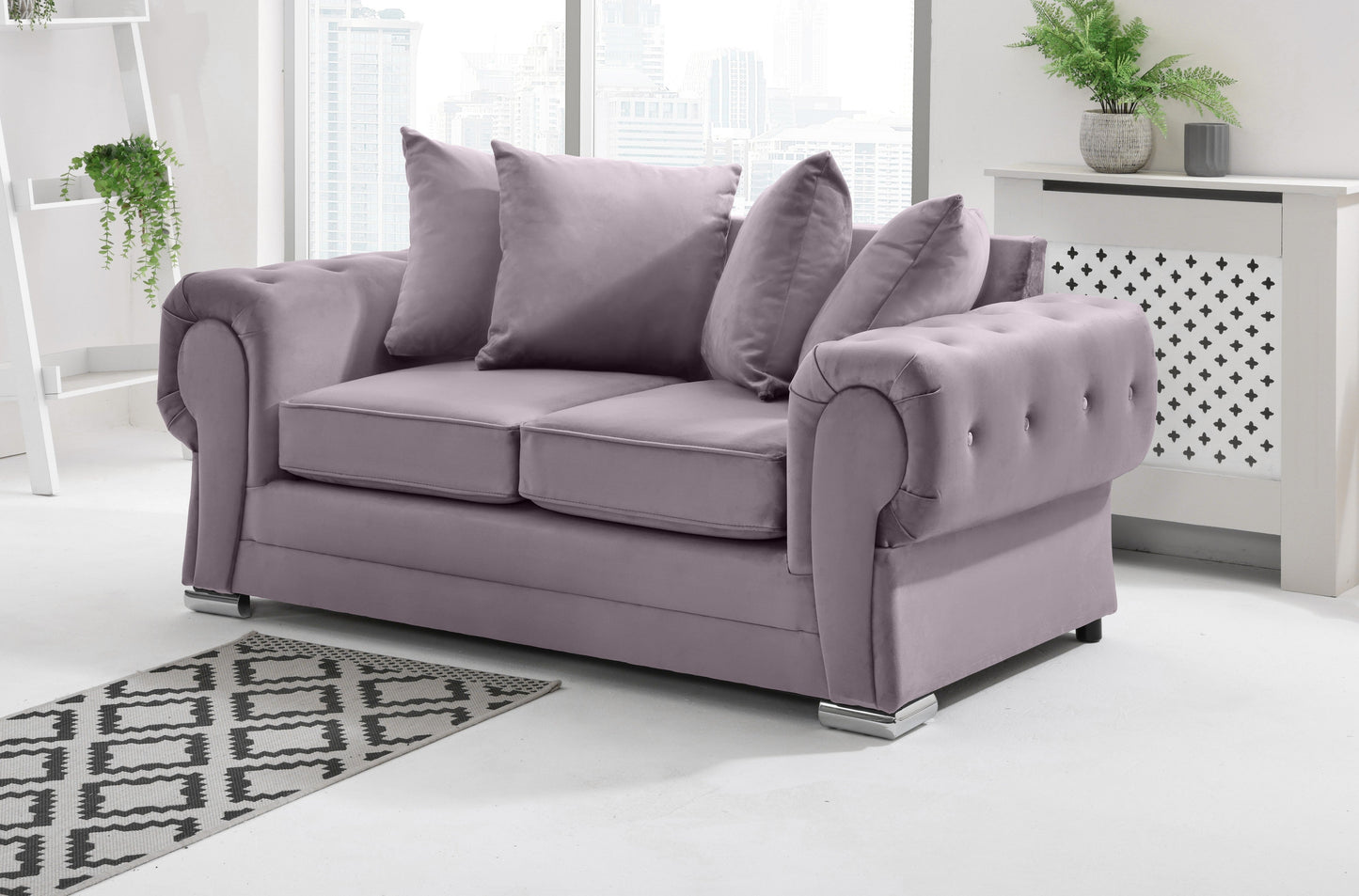 Verona Plush 3+2 Scatterback 2 Seater Lilac