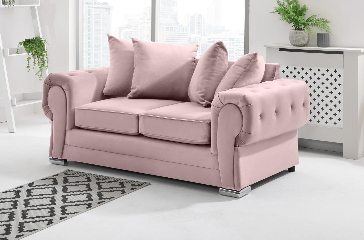 Verona Plush 3+2 Scatterback 2 Seater Pink