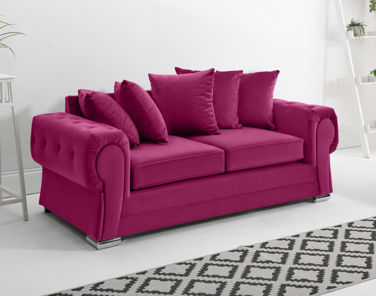 Verona Plush 3+2 Scatterback 3 Seater Cerise