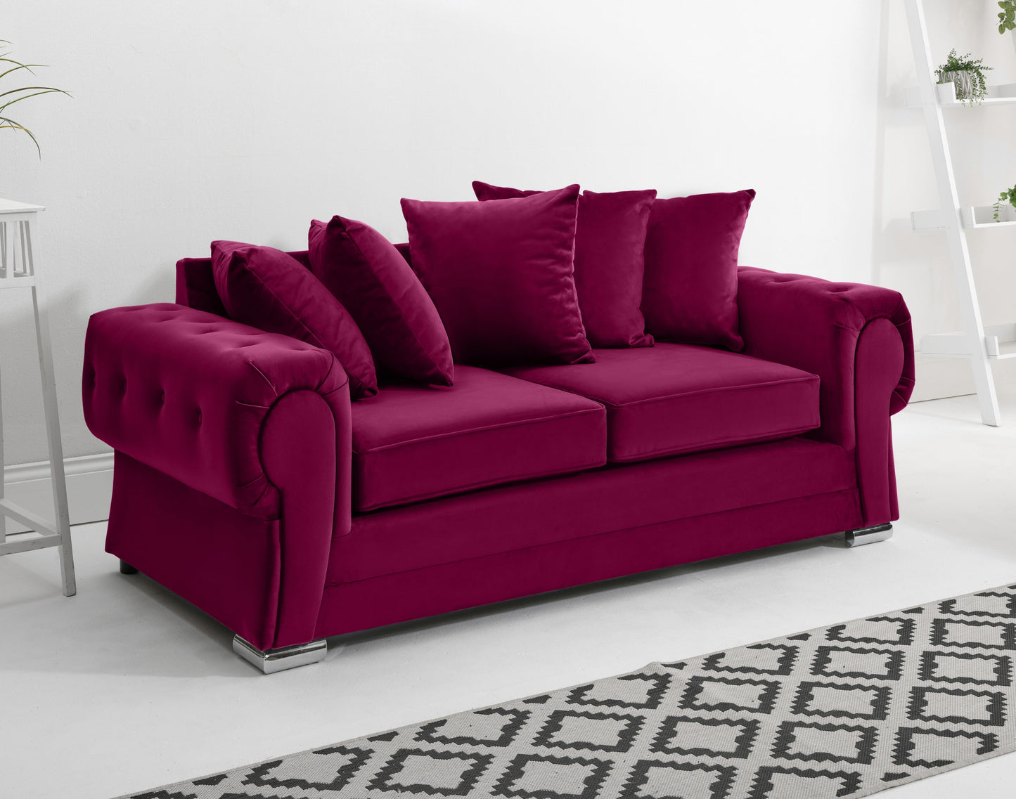 Verona Plush 3+2 Scatterback 3 Seater Claret