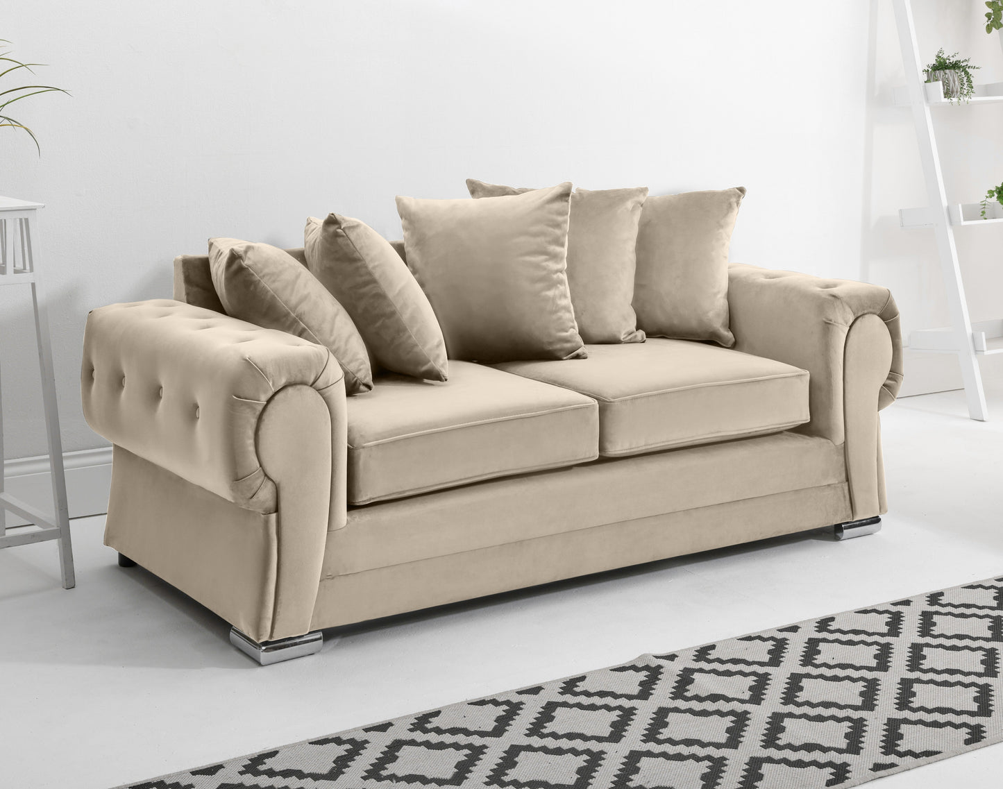 Verona Plush 3+2 Scatterback 3 Seater Cream