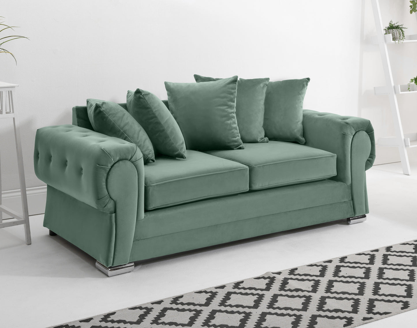 Verona Plush 3+2 Scatterback 3 Seater Green