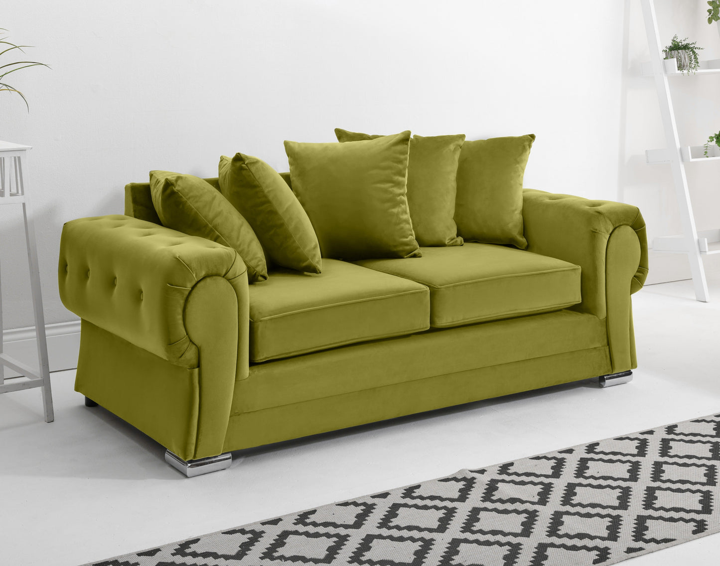 Verona Plush 3+2 Scatterback 3 Seater Lime