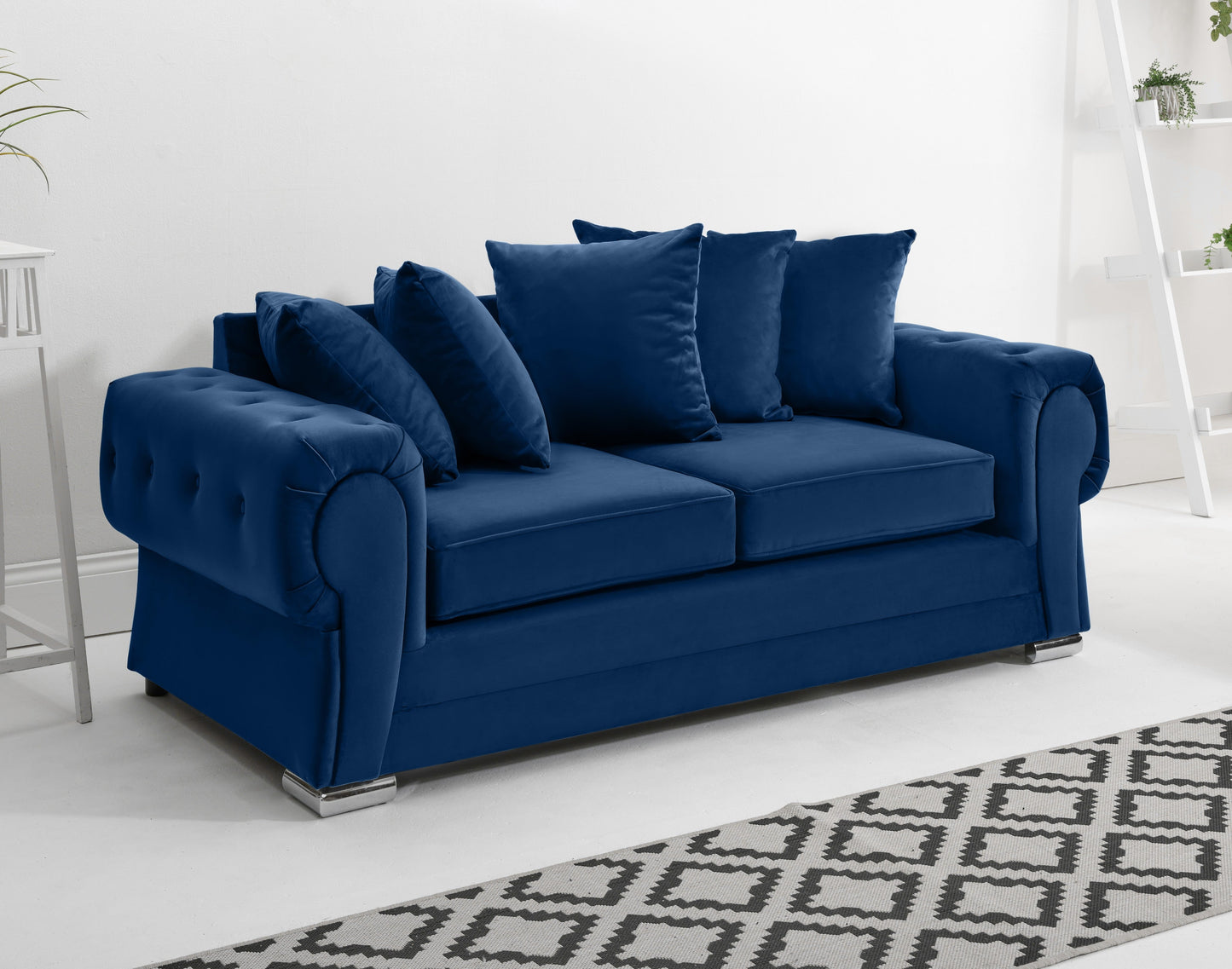 Verona Plush 3+2 Scatterback 3 Seater Blue
