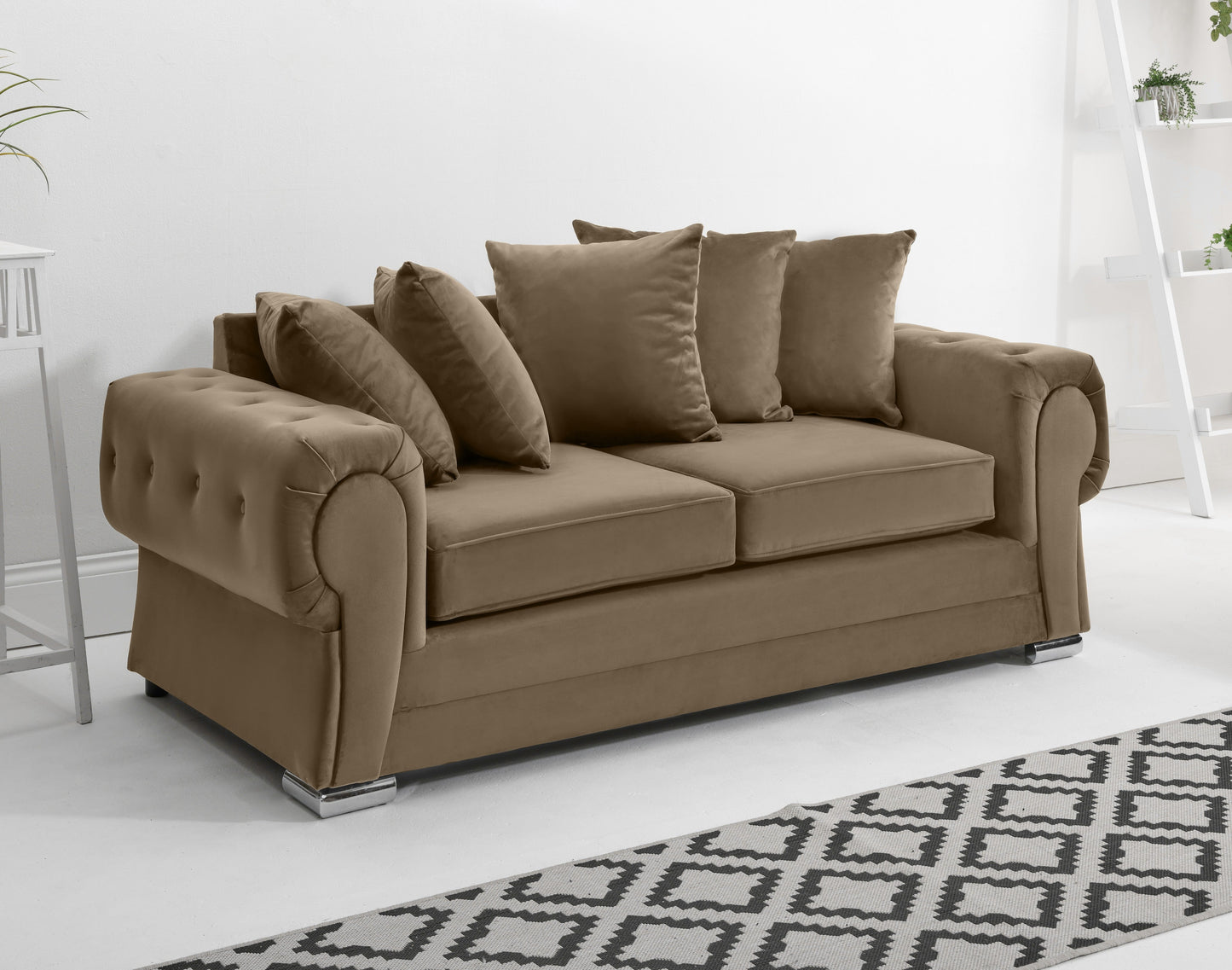 Verona Plush 3+2 Scatterback 3 Seater Mink