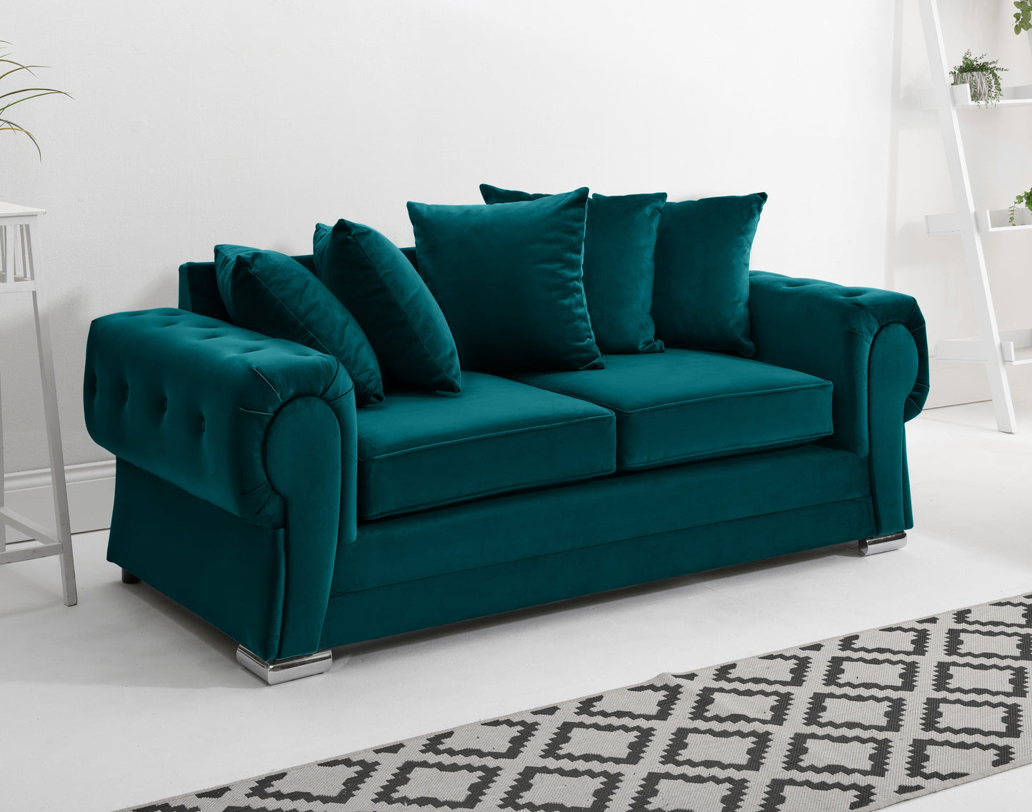 Verona Plush 3+2 Scatterback 3 Seater New Teal