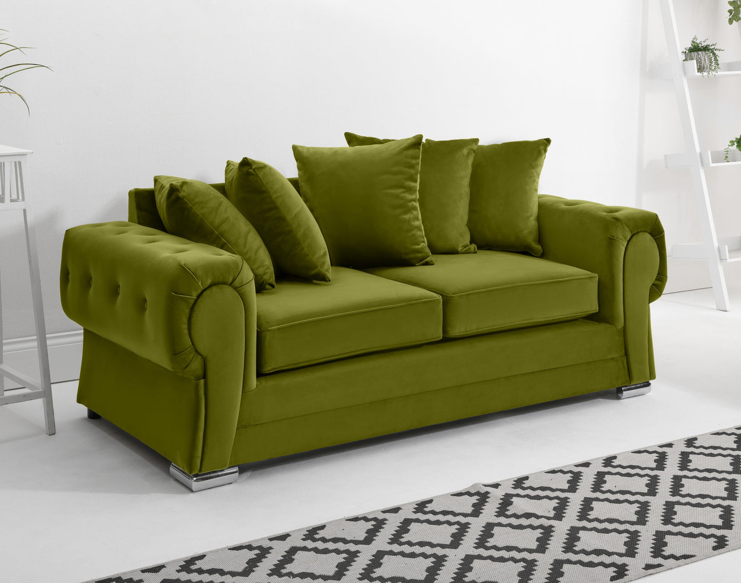 Verona Plush 3+2 Scatterback 3 Seater Olive