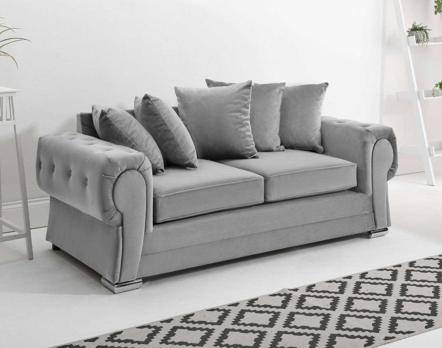 Verona Plush 3+2 Scatterback 3 Seater Silver