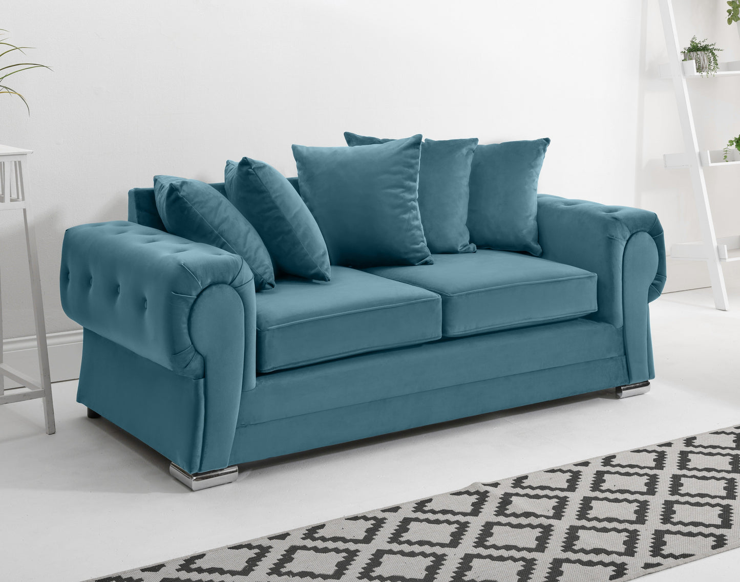 Verona Plush 3+2 Scatterback 3 Seater Sky