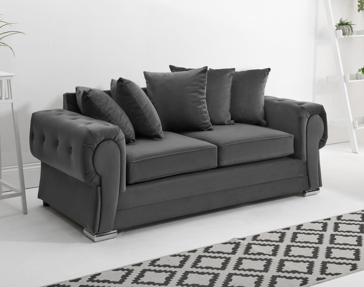 Verona Plush 3+2 Scatterback 3 Seater Grey