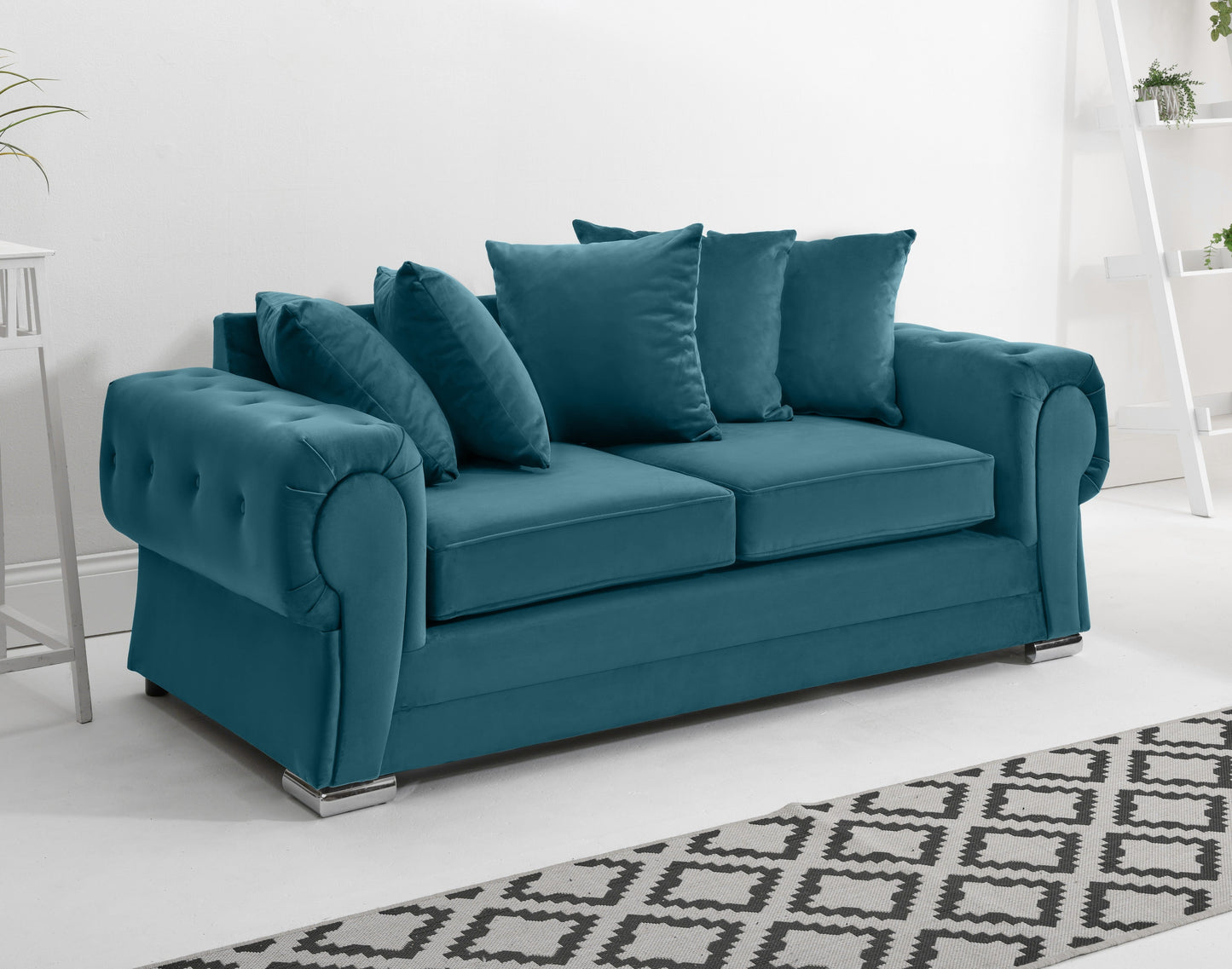 Verona Plush 3+2 Scatterback 3 Seater Teal