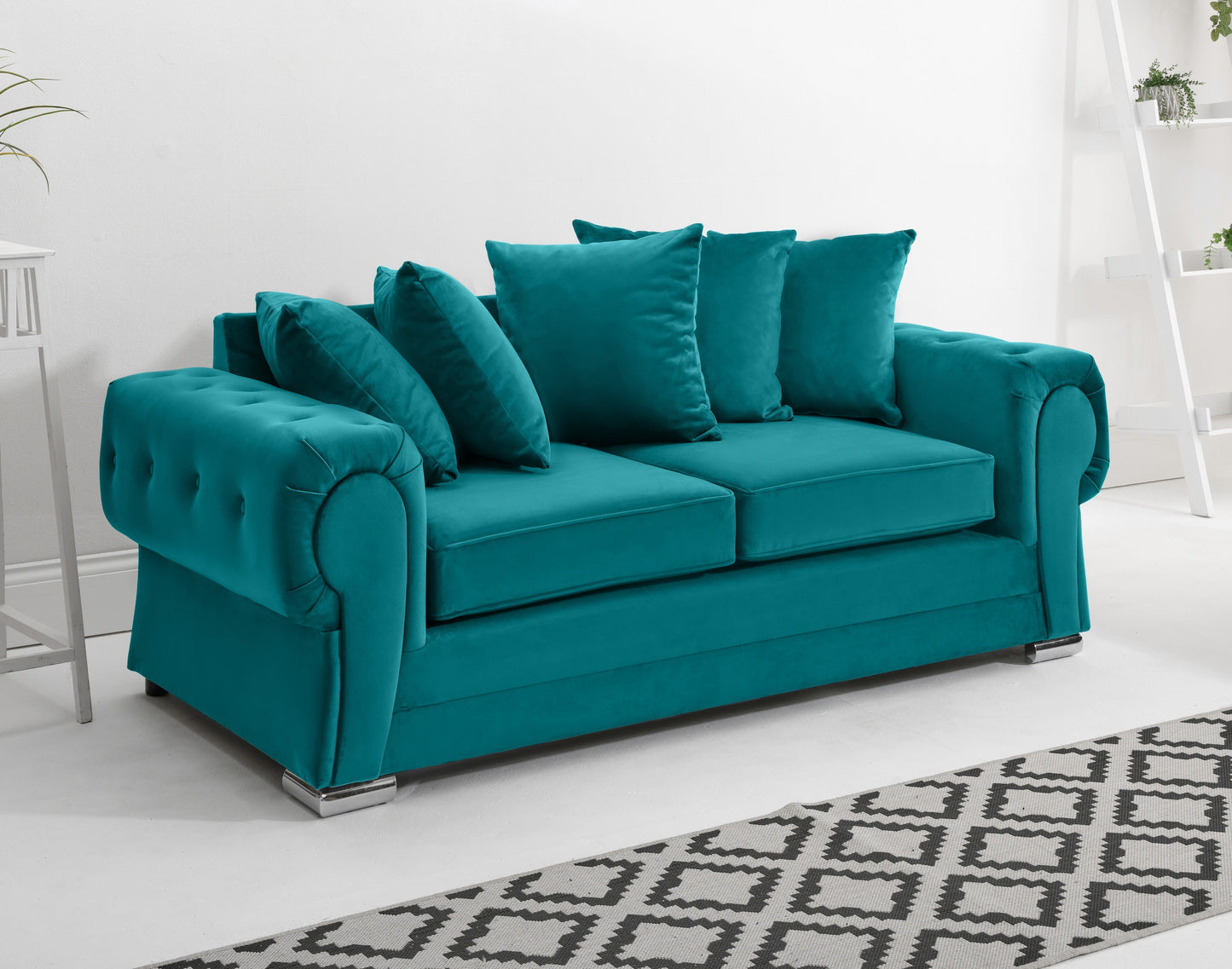 Verona Plush 3+2 Scatterback 3 Seater Turquoise
