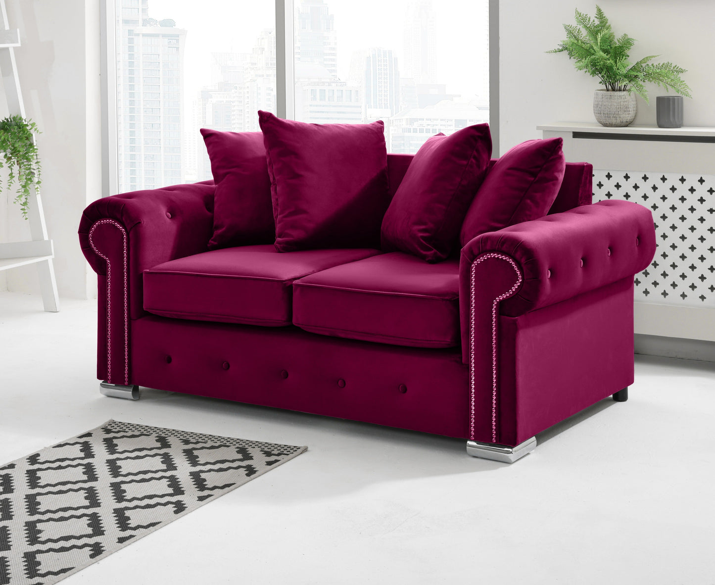 Olympia 3+2 Scatterback 2 Seater Claret