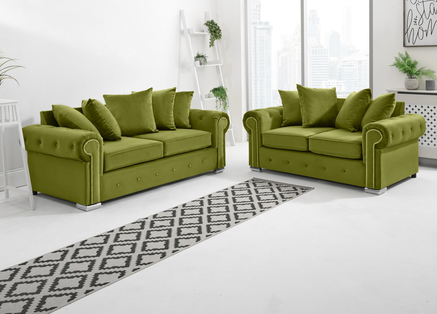 Olympia 3+2 Scatterback Olive