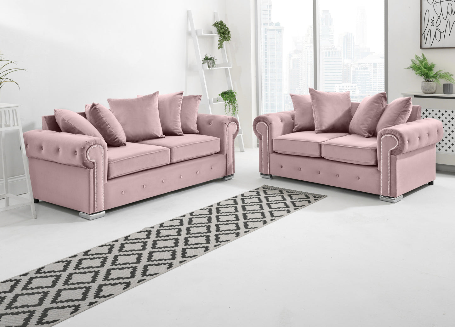 Olympia 3+2 Scatterback Pink