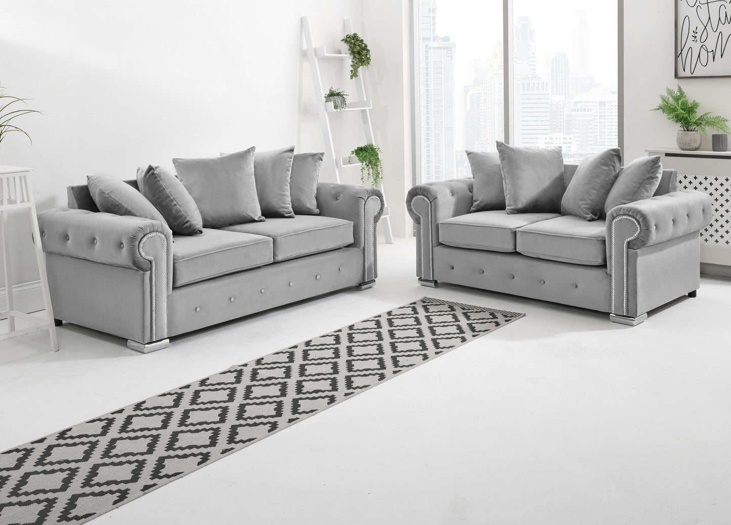 Olympia 3+2 Scatterback Silver