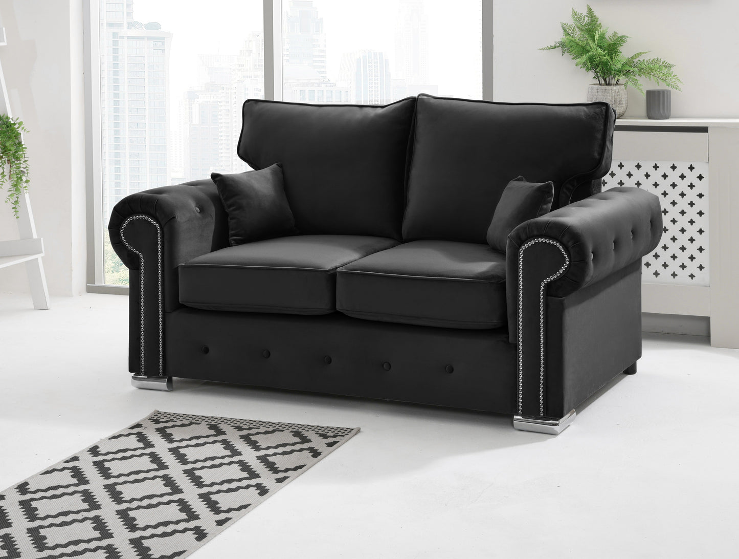 Olympia 3+2 Fullback 2 Seater Black