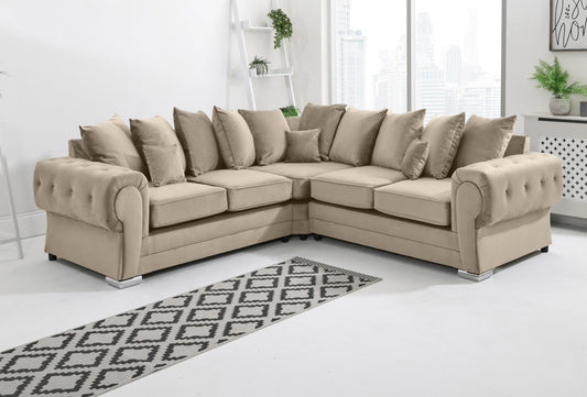 Verona Plush Corner Scatterback Cream