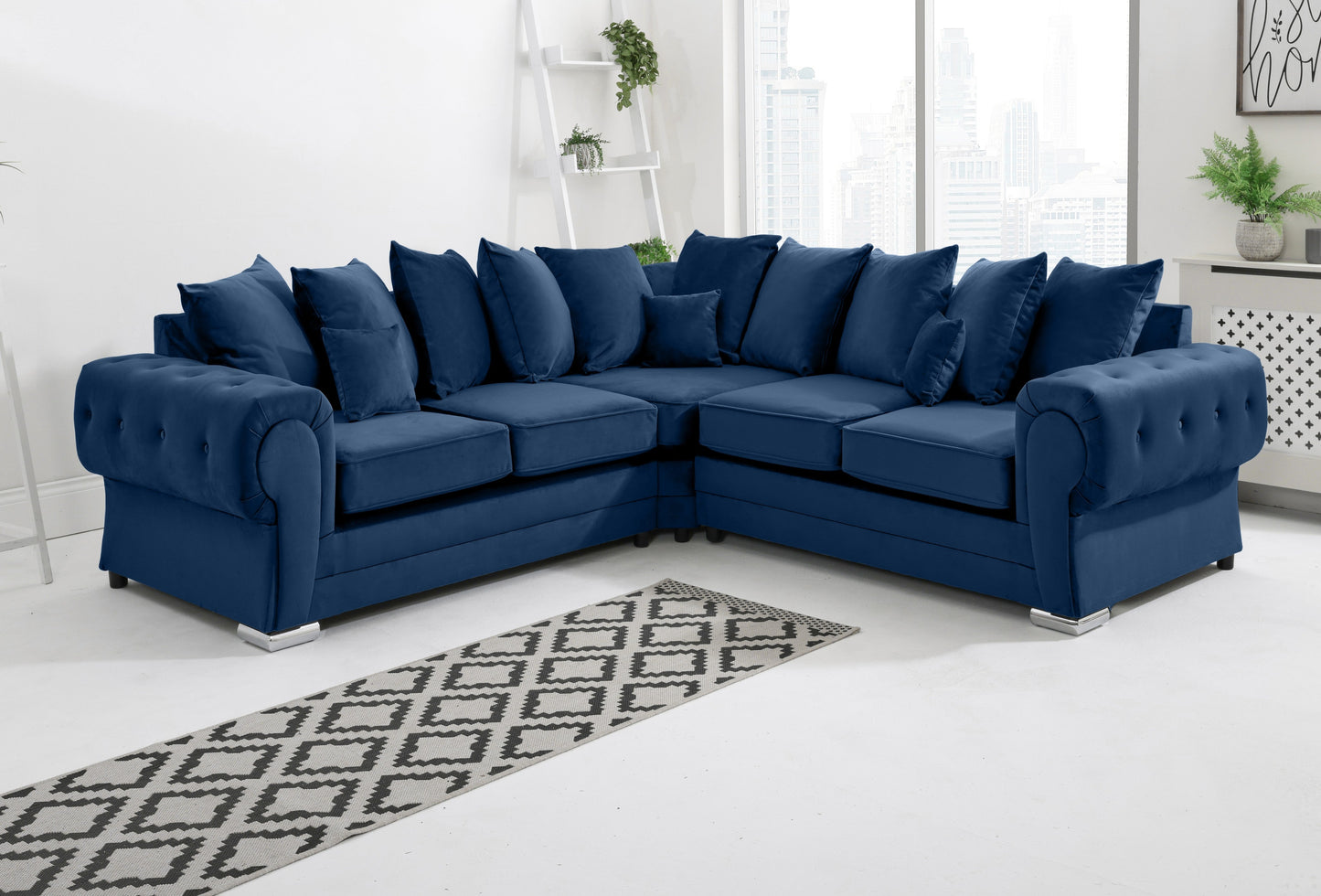 Verona Plush Corner Scatterback Blue