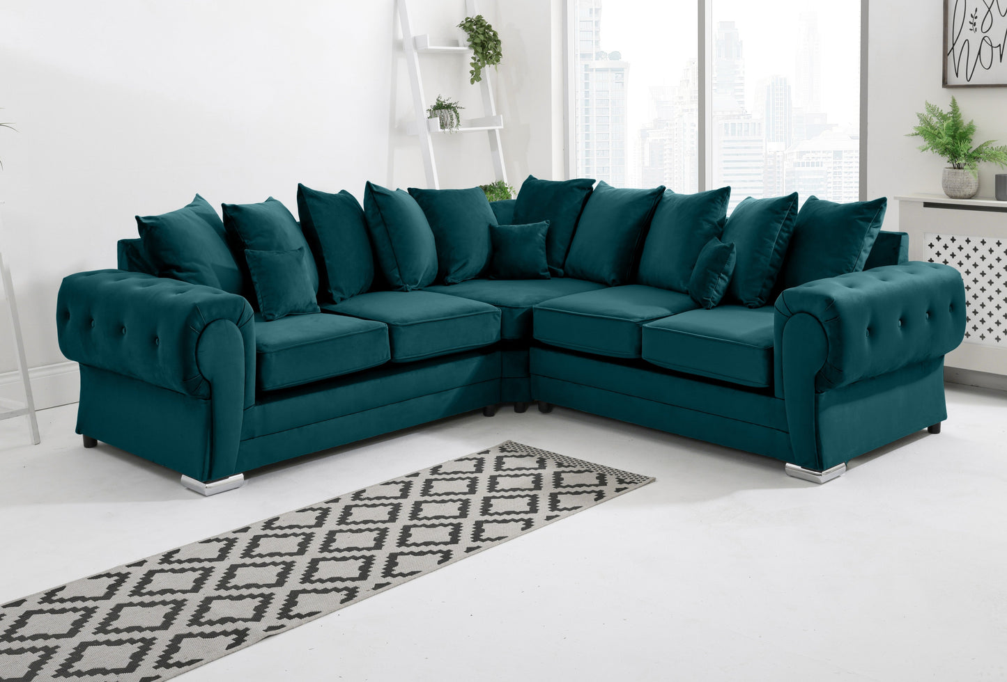 Verona Plush Corner Scatterback New Teal