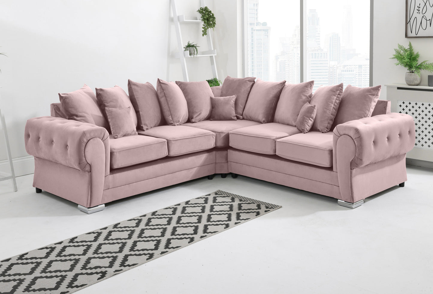 Verona Plush Corner Scatterback Pink